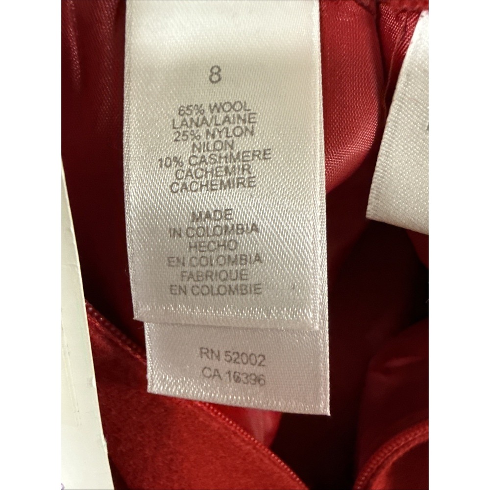 Vtg Liz Claiborne Wool Cashmere Blend Deep Red Skirt Heritage‎ Preppy Minimal 8 - Picture 9 of 9